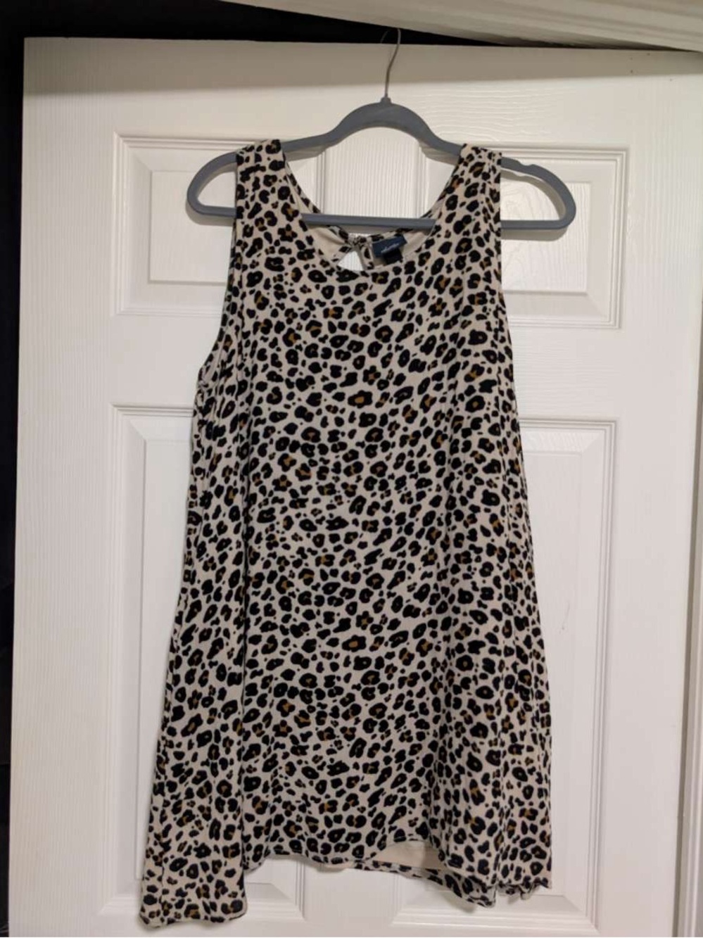 Daytrip Leopard Print Swing Tank midi dress  - Black, Cream & Tan